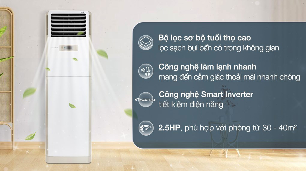 Máy lạnh tủ đứng LG Inverter 2.5 HP ZPNQ24GS1A0 Máy lạnh tủ đứng LG Inverter 2.5 HP ZPNQ24GS1A0